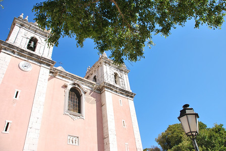 信仰神圣宗教里斯本桑托区著名的粉红教堂图片