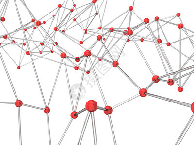 形象的未来数据摘要连接网络3d插图孤立于白背景上图片