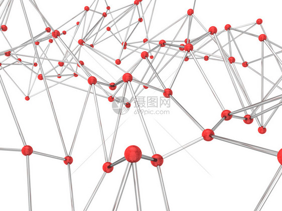 形象的未来数据摘要连接网络3d插图孤立于白背景上图片
