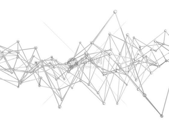 数字的摘要连接网络3d插图孤立于白背景上宇宙互联网图片