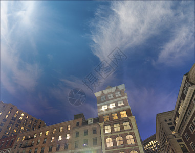 马萨诸塞州黄昏的波士顿天际场景美国人现代的图片