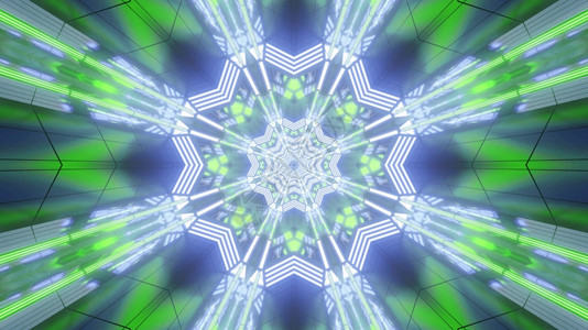 艺术品形象的3d以亮蓝色和绿灯照的地语形状抽象背景图解3dd绿色和蓝摘要形状图解3d生动图片