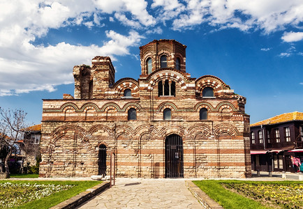 镇古代尼塞巴市是教科文组织的一个世界遗产址保加利亚夏季日出外部的旅行图片