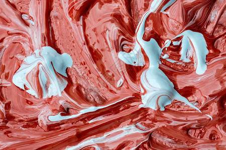 海浪水彩装饰红色和白抽象油漆图片