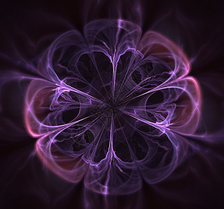 动态的有创造力大抽象分形花朵3D深紫色3d科学的图片
