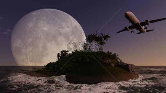 旅行飞越3D软件制成的棕榈树空气技术图片