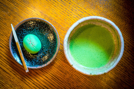 东仪式传统京都的日本茶馆绿色叶抹图片