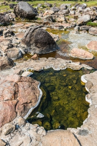 石头和温泉池特写镜头团体颜色春天图片