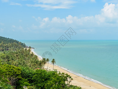 夏天泰国NakhonSiThammarat海景滩空中观察地平线硅图片