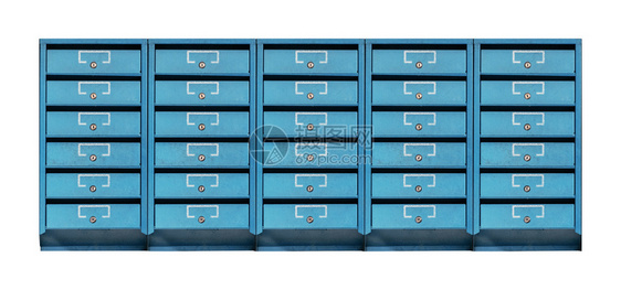 建造带锁的蓝色孤立乌拉尼信箱商业蓝色的图片