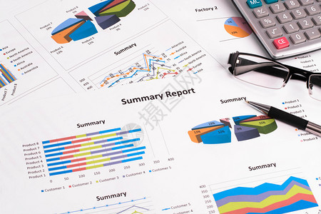 业务图表报告商业文件计算四分之一学习图片