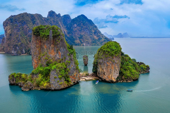 最佳泰国Phangnga的詹姆斯邦德岛空中景象詹姆士清除图片