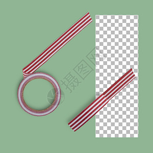 纸两套用于圣诞节装饰的织物条纹丝带卡片象征图片