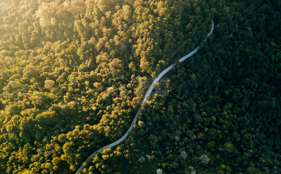 景观穿过绿色荒原和山丘的农村公路最顶端景色曲线目的地图片