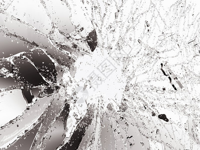 白色3D插图显示的碎或玻璃片者破坏划分图片