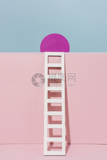 漩涡美丽的光相白梯子粉色圆的彩白梯子艺术插图图片