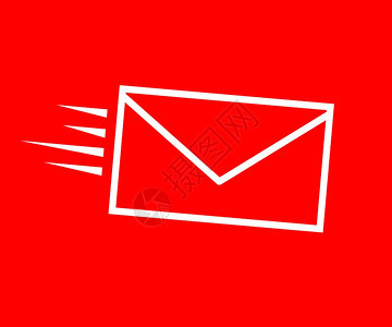 直接的界面新信封邮件图标平坦设计样式直接信息sms矢量插图图片