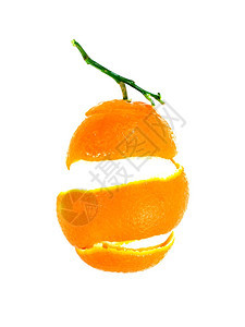 食物白色背景的橙孤立海绵健康普通话图片