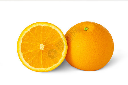 饮食在白背景和剪切路径上隔离的橙色水果农业黄的图片