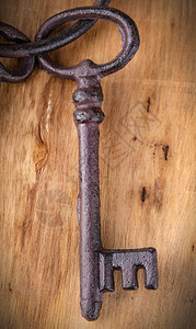 门木背景的旧密钥棕色质地图片