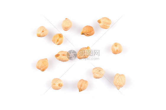 关闭白色背景孤立的鹰嘴豆Chickpeas有机的亚洲桩图片