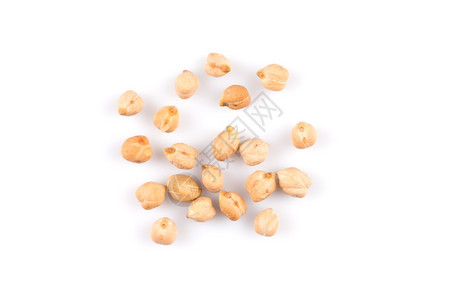 关闭白色背景孤立的鹰嘴豆Chickpeas素食主义者印度干燥图片
