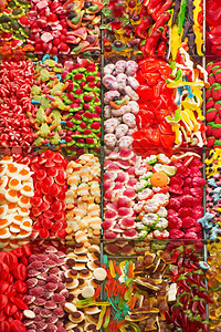 明胶可爱的软糖街头市场上的各类糖食店图片