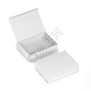 单身的裹产品白色背景上孤立的空白磁盒套件3d插图图片
