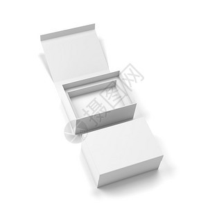 航运新的纸盒白色背景上孤立的磁盒3d放大图示空白包装模型图片
