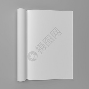 空白的灰色背景空白杂志3d插图文档出版图片