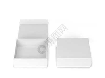 盒子品牌推广小样白色背景上孤立的空白磁盒套件3d插图图片