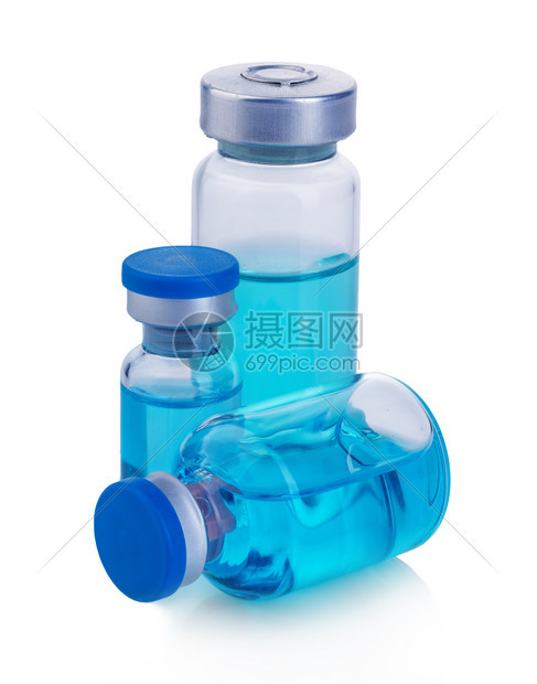蓝色研究疫苗瓶图片