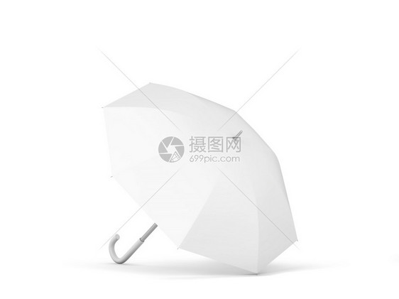 阳伞干燥太空白打开了色背景上孤立的伞式三维插图图片