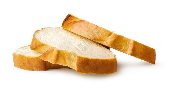 小吃晚餐有机的三片面包隔离在白色背景三片面包图片