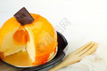 糕点水果一顿饭冻橙色芝士蛋糕和巧克力xA图片