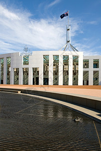 天蓝色的澳大利亚堪培拉议会院澳大利亚堪培拉政治图片