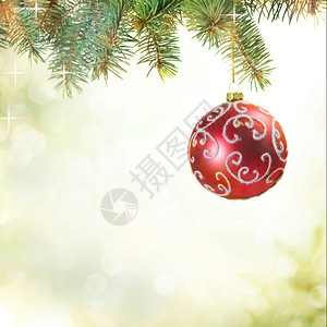 红色的圣诞球背景图片