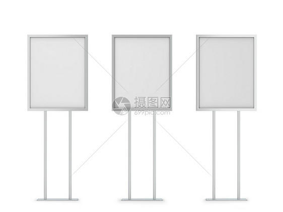 空白海报牌模拟3d插图孤立在白色背景上门户14空的白图片