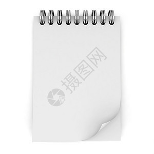 记事本文档白色背景上孤立的空白笔记本3d插图粘合剂图片