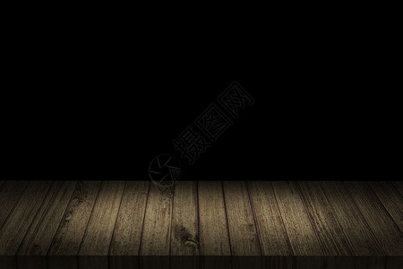 质地黑色的暗阴影3D插图中的空桌木板图片