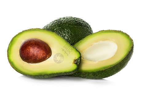 Avocado孤立在白色背景上异国情调颜色树叶图片