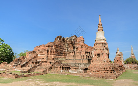 泰国Ayutthaya历史公园的WatPhraMaha历史建筑废墟传统的大城府图片