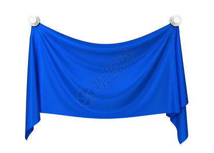装饰旗帜象征在白色背景上孤立的3dClooth横幅插图图片