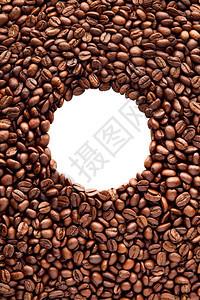圆形咖啡豆边框背景图片