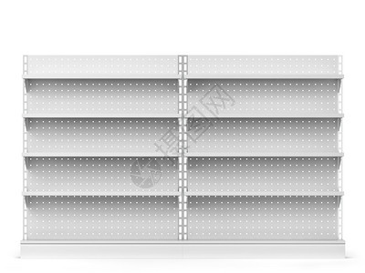 空白的介绍清除市场架模拟3d插图在白背景上孤立图片