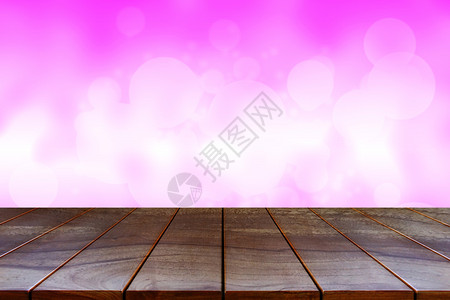 颜色现代的空木制桌间平台和产品显示缓存的模糊抽象bokoh背景布OKh户外图片