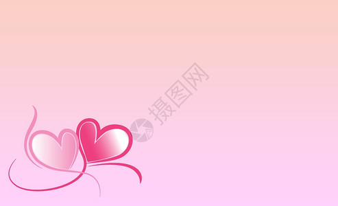 爱派对装饰白日背景有红心和粉色的华伦人情节背景图片