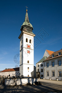 德国巴伐利亚罗滕布赫教堂独立塔台修道院宗教图片