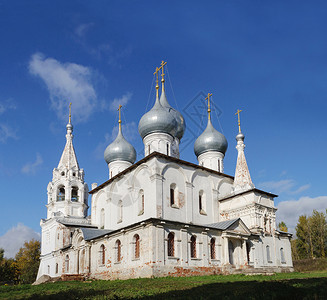 古董俄罗斯金环亚拉夫尔地区图塔耶镇1658年圣十字堂雅罗斯拉夫尔秋天图片