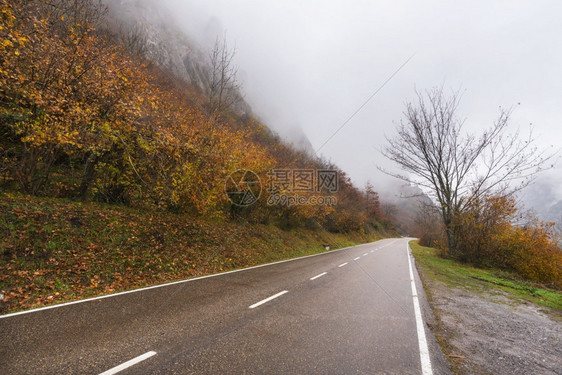 西班牙阿斯图里亚索米多自然公园的秋天地貌预订风景优美坎塔布连图片